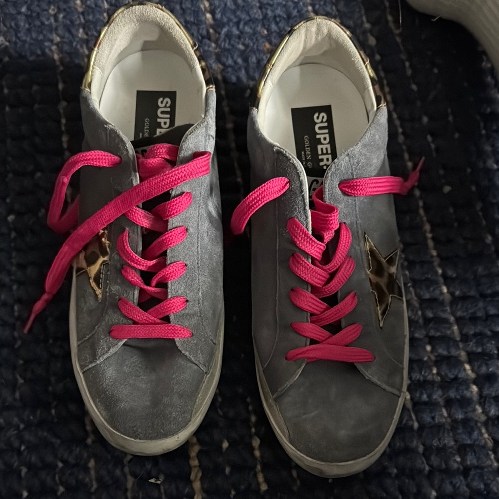 COPY - Golden Goose Gray and Pink Sneakers with Classic Design size 41.